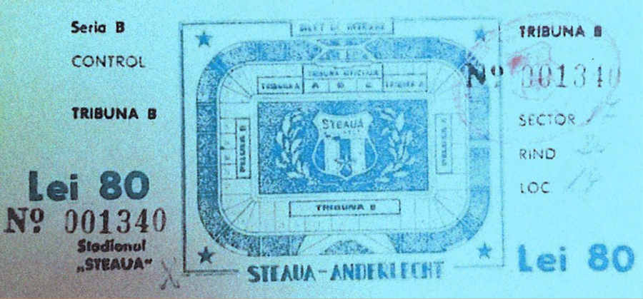 Bilet de la meciul Steaua – Anderlecht